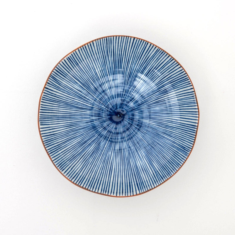 Handmade Hasami Yaki Indigo Tokusa Shallow Bowl