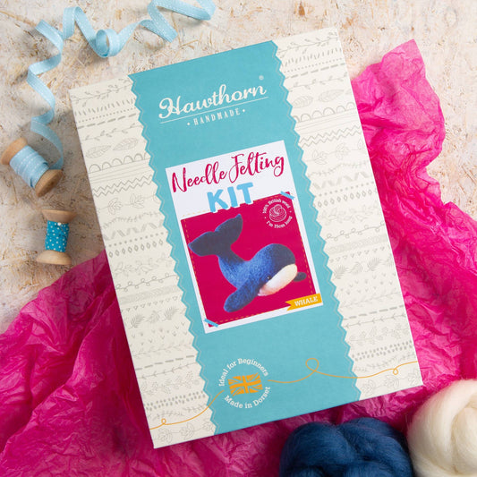 Whale Needle Felting Kit | Beginner Craft Kit by Hawthorn Handmade
