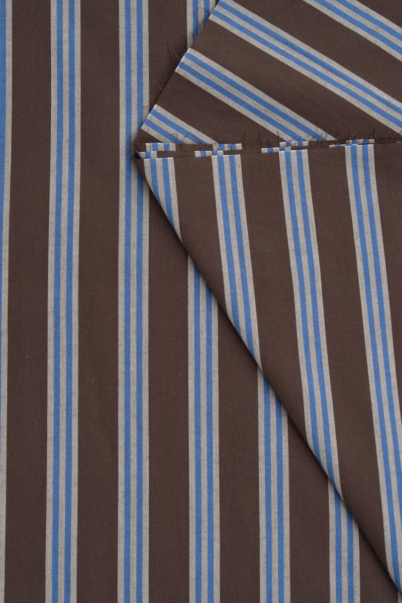 "Weave Line Oat Chocolate" Fabric