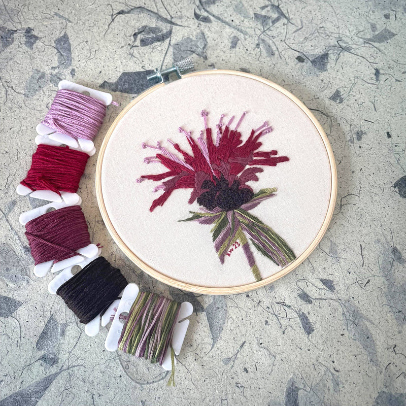 DIY Embroidery Kit - Bee Balm (5")
