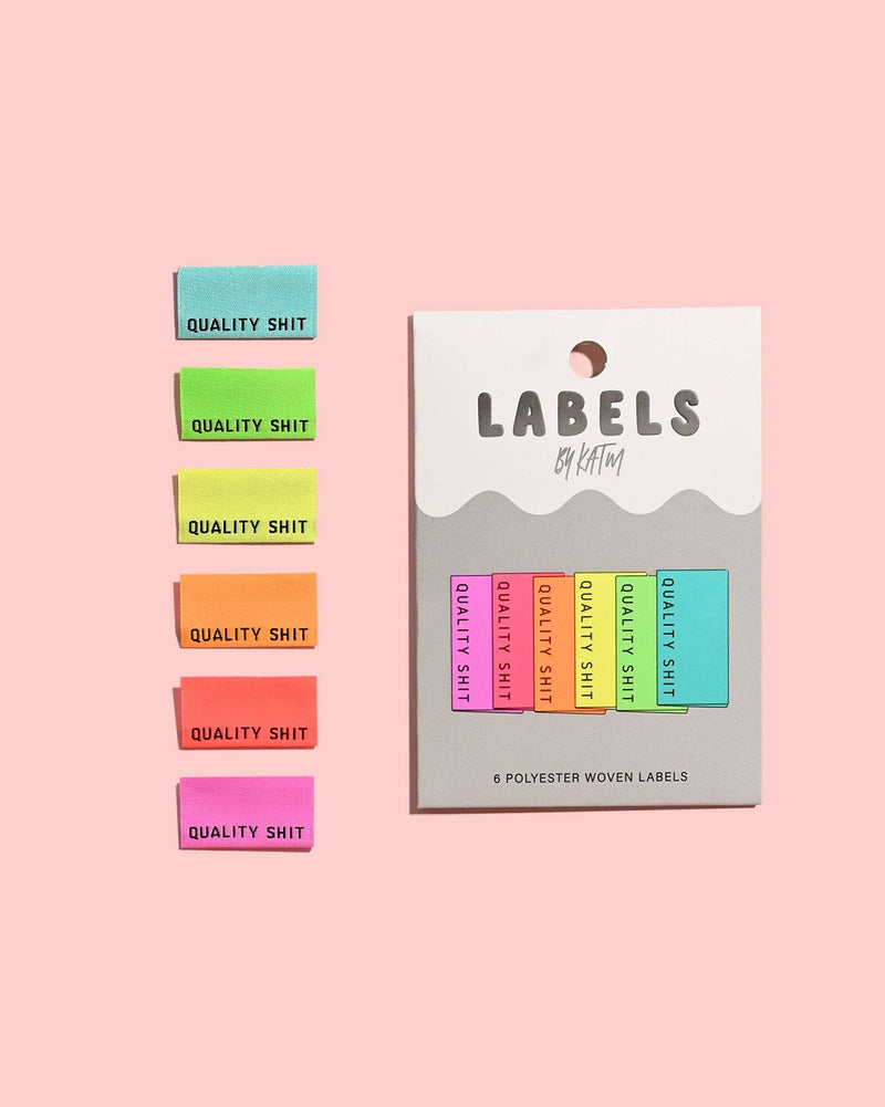 Quality Shit Woven Labels (Neon)