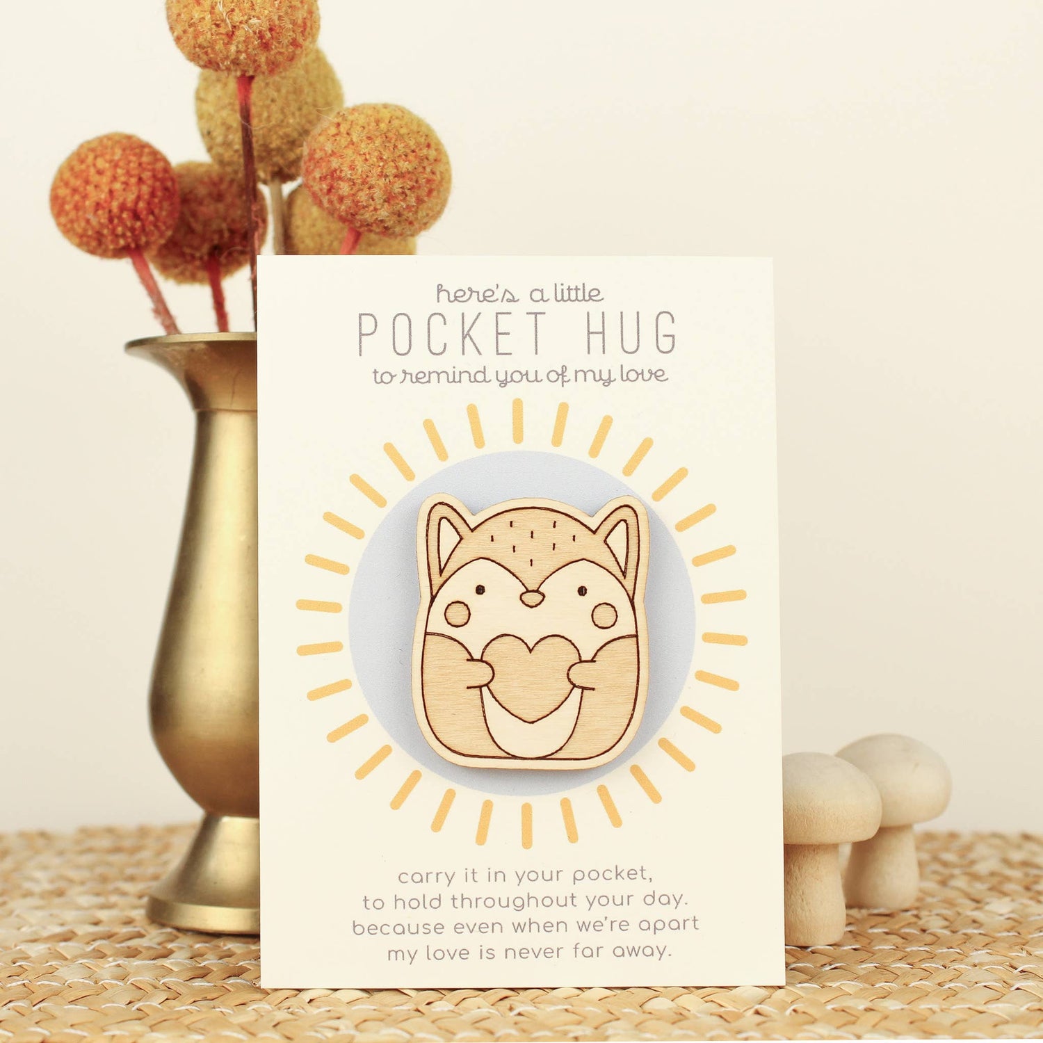 Wooden Pocket Hug – Fox