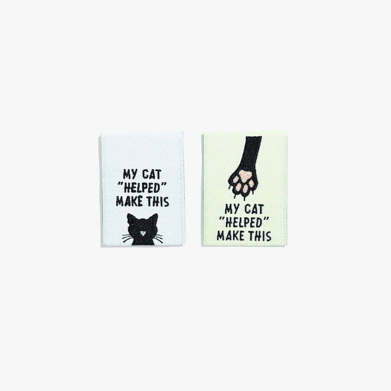 My Cat "Helped" Make This Woven Labels