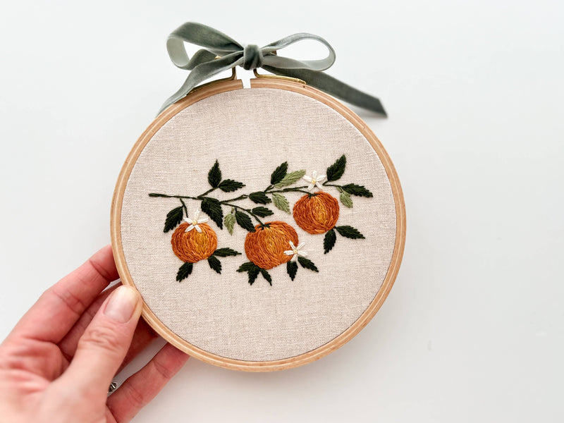 Orange Branch Embroidery Kit  by Matryoshka Doll Shop