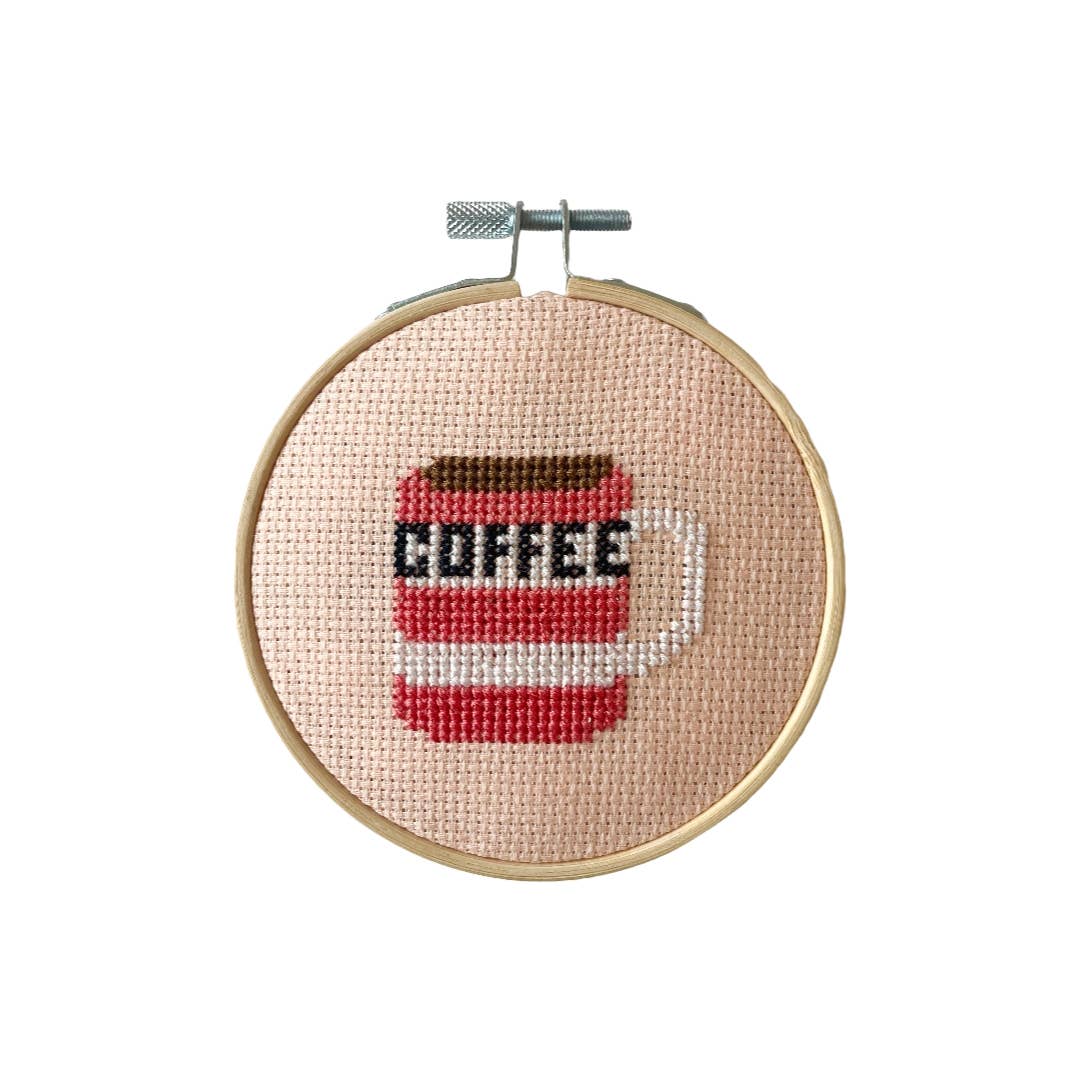 Coffee Cross Stitch Kit by Cotton Clara