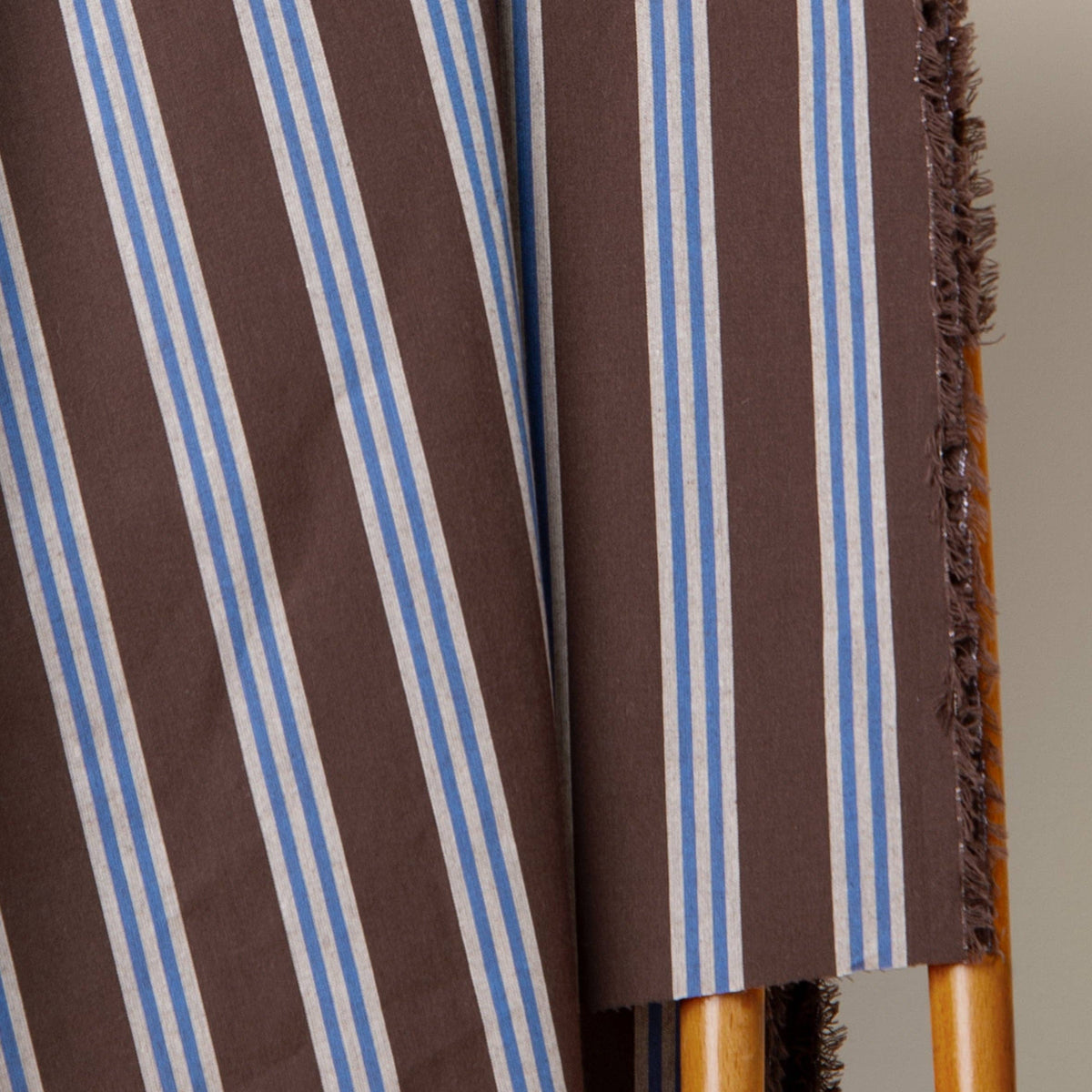 "Weave Line Oat Chocolate" Fabric