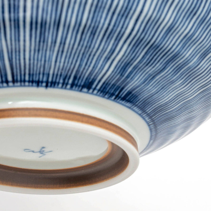 Handmade Hasami Yaki Indigo Tokusa Shallow Bowl