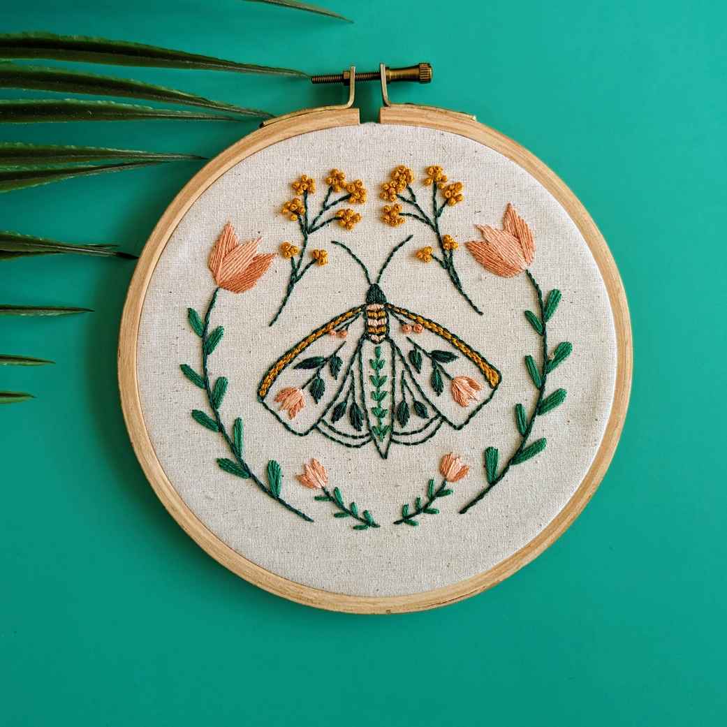 Moth Embroidery DIY Kit by Nabeela Rumi