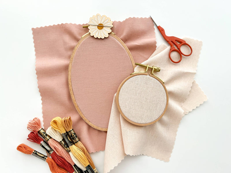 Embroidery fabric bundle, linen blend embroidery fabric pack