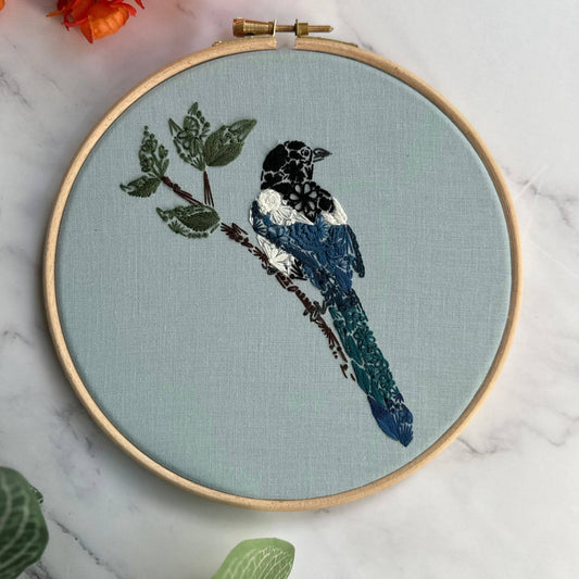Mister Magpie Embroidery Kit by Nest Embirdery