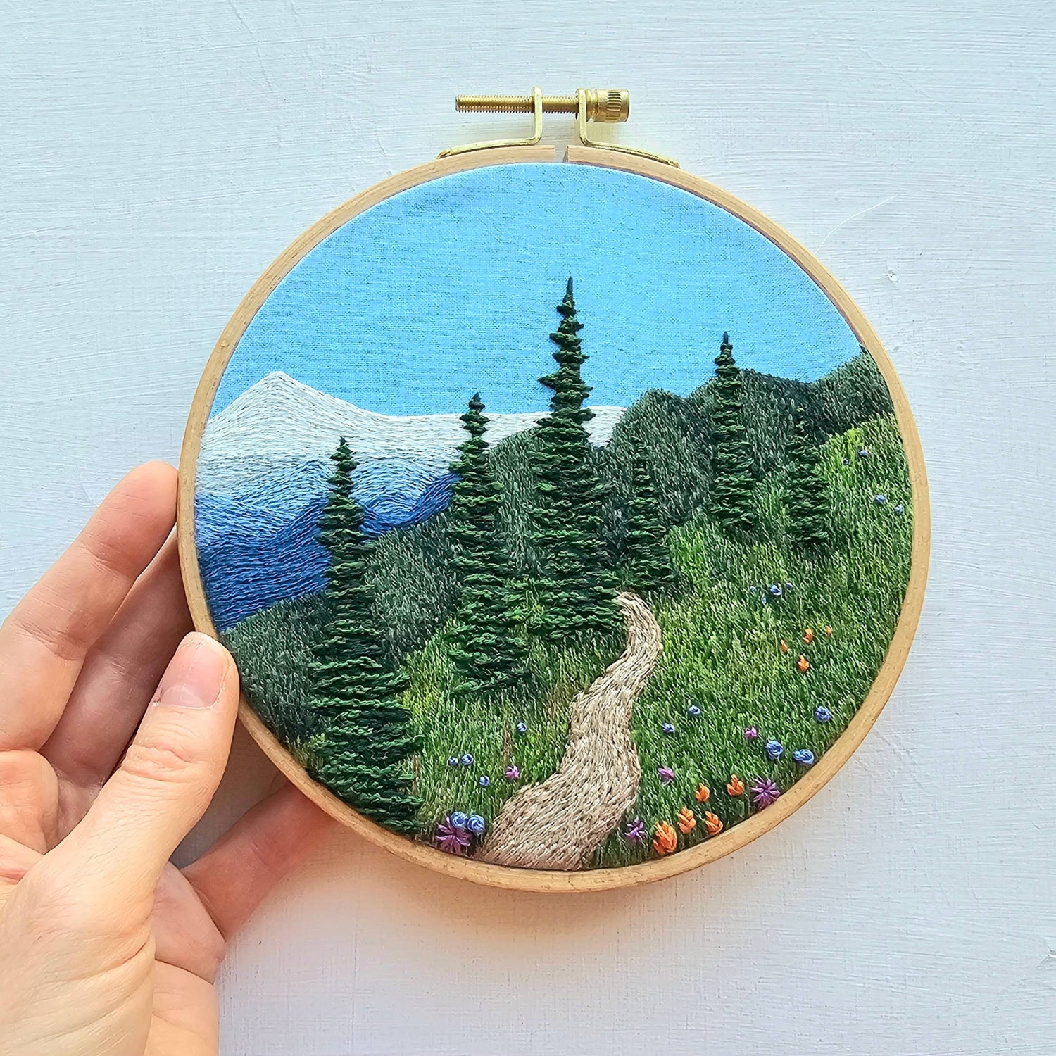 "Happy Trails" Landscape Embroidery Kit by Jessica Long Embroidery