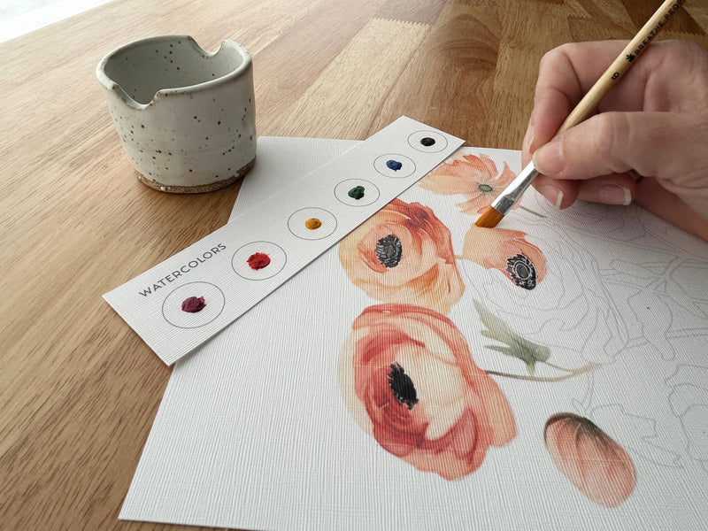 All-In-One Watercolour Kit - Ranunculus Blooms