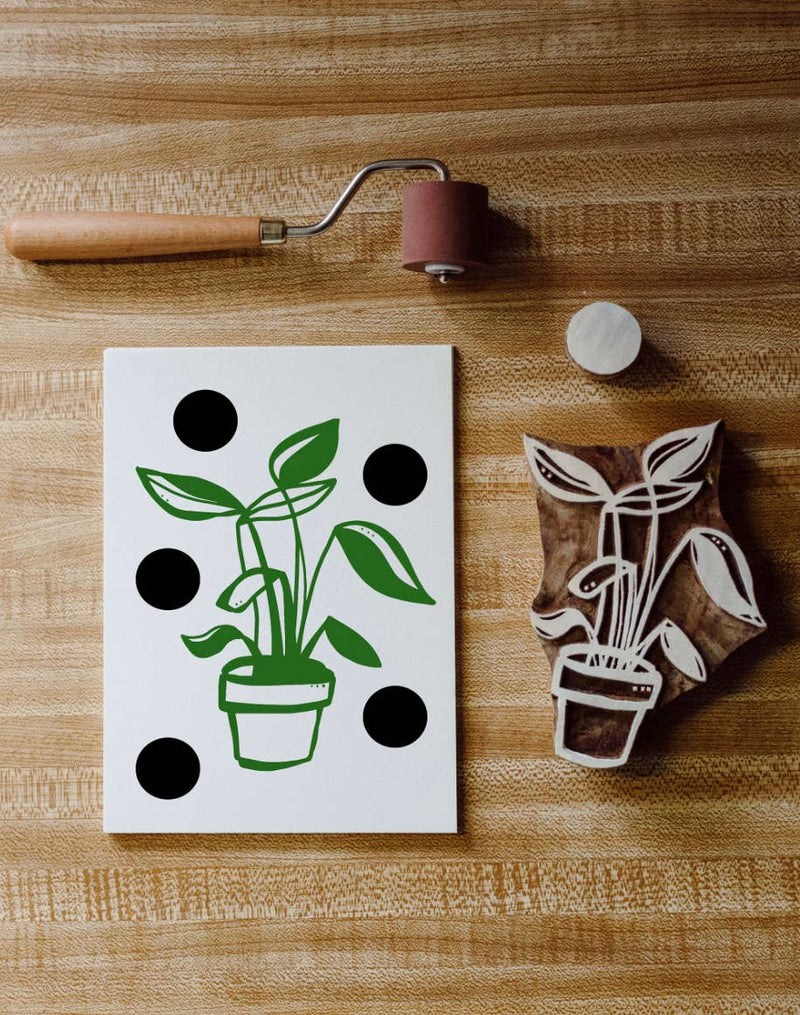 Potted Plants Wood Block Printing kit by Cate Paper Co