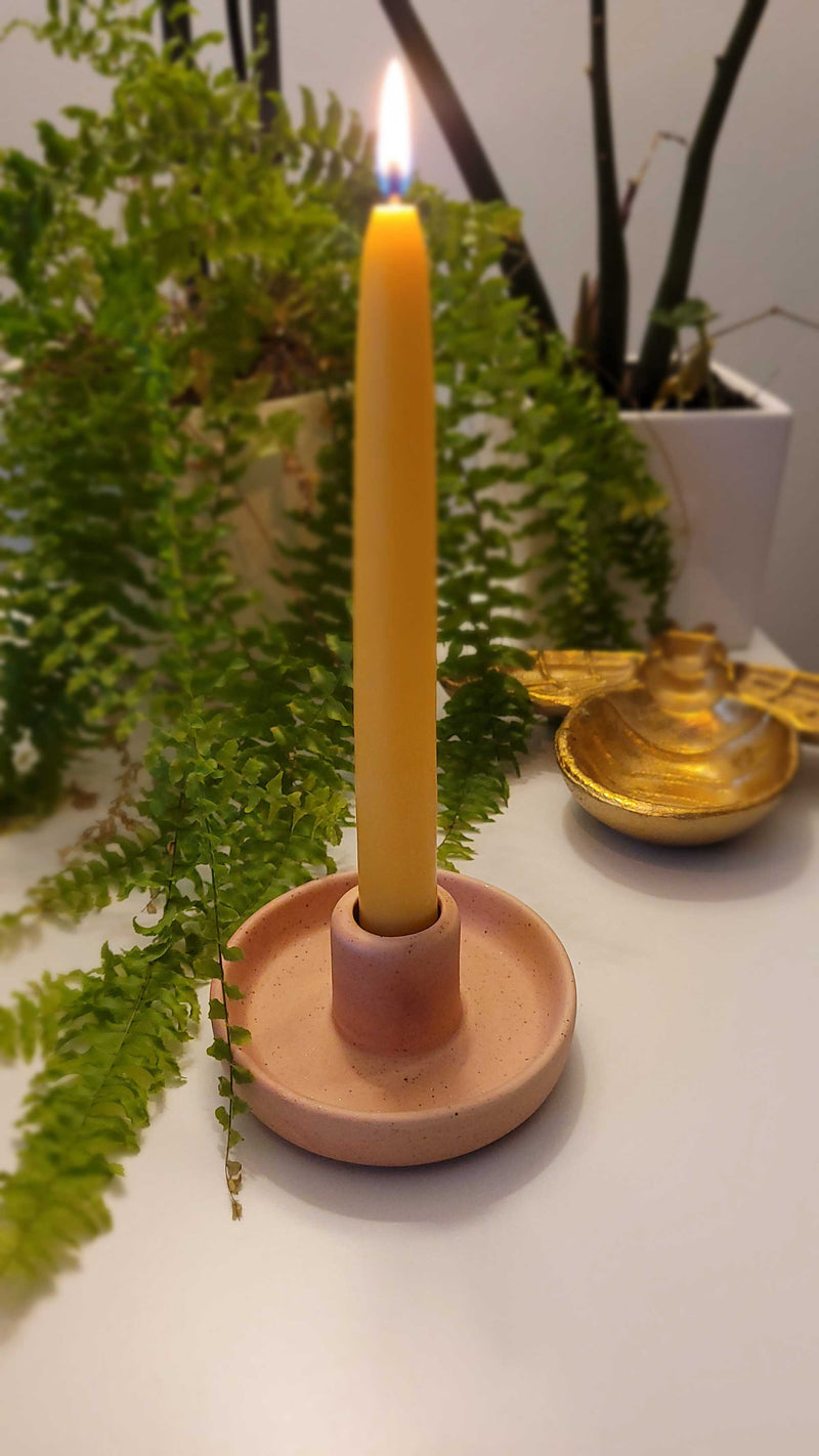 Nordic - Hygge style Ceramic Candlestick Holder by Eastvan Bees