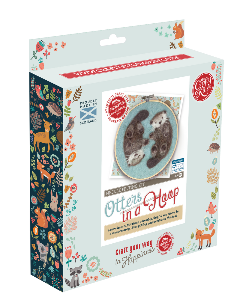 Otters in a Hoop Needle Felting Craft Kit