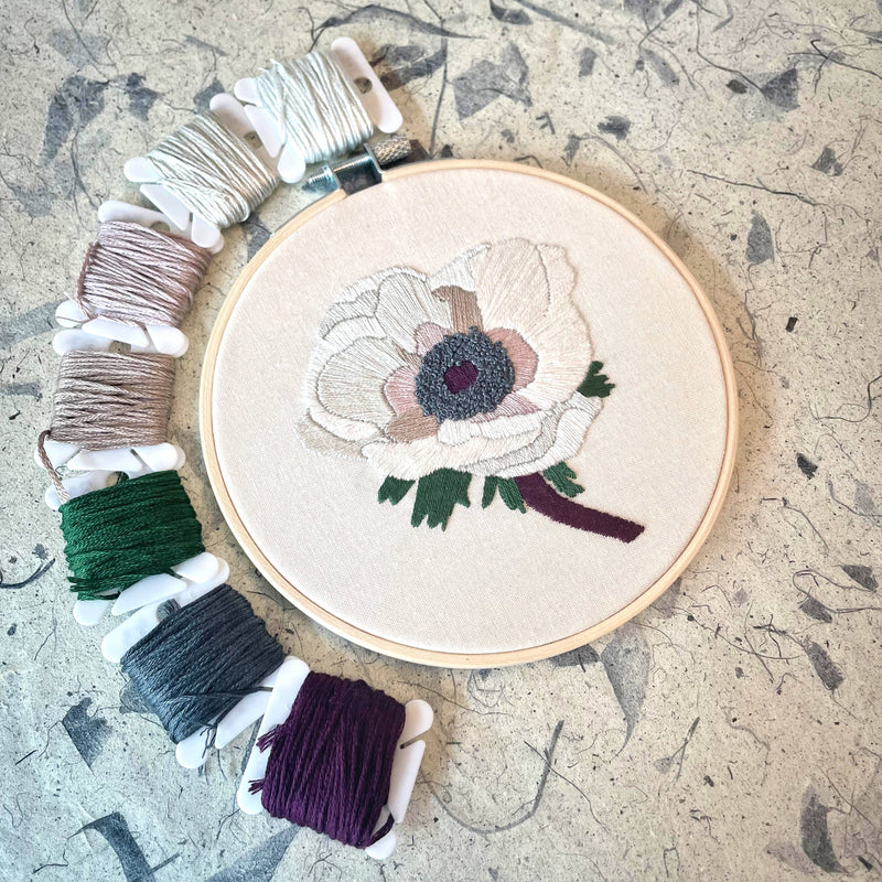 DIY Embroidery Kit - Anemone (5")