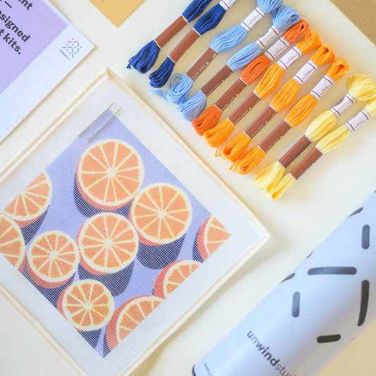 Agrumes Needlepoint Kit | DIY Embroidery by Ana Popescu