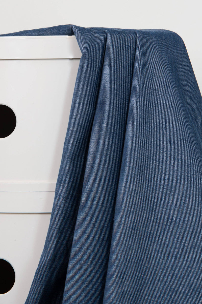 Vintage Blue Woven Velvet