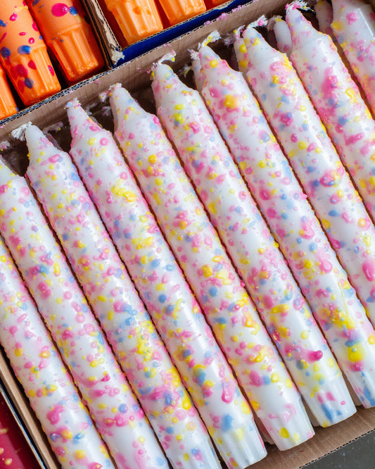 Nordtrice Taper candles- Summer vibes / Rainbow Confetti