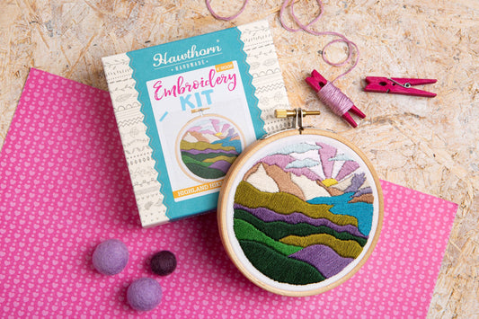 Highland Hike Mini Embroidery Kit | Complete Craft Kit for Beginners by Hawthorn Handmade