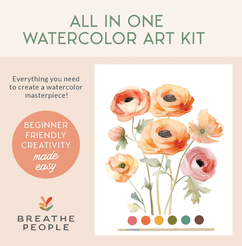 All-In-One Watercolour Kit - Ranunculus Blooms