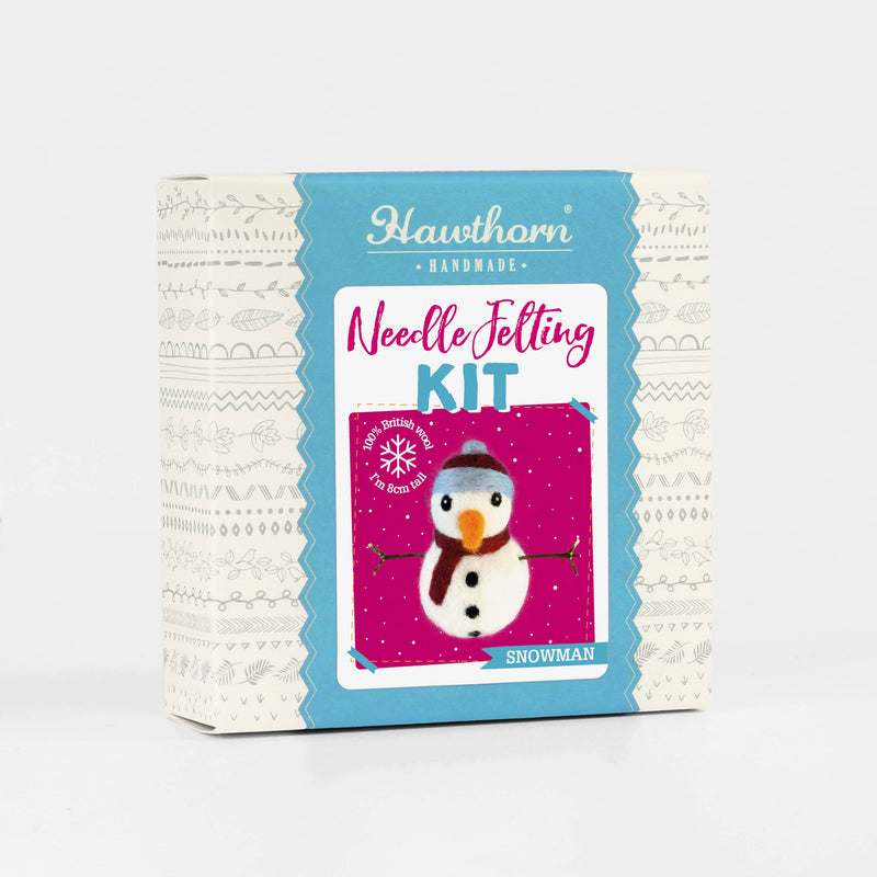 Snowman Mini Needle Felting Kit | Christmas Craft Kit by Hawthron Handmade