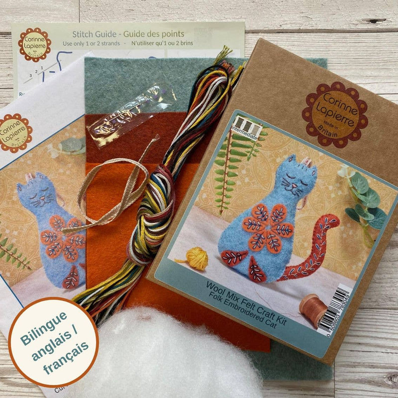 Folk Cat Felt Craft Mini Kit by Corinne Lapierre Limited