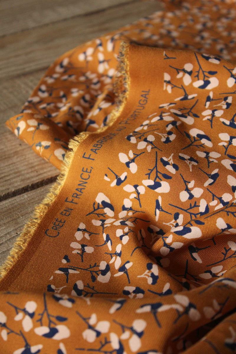 Yellow Curry Pinea Viscose Twill Fabric by Eglantine et Zoé