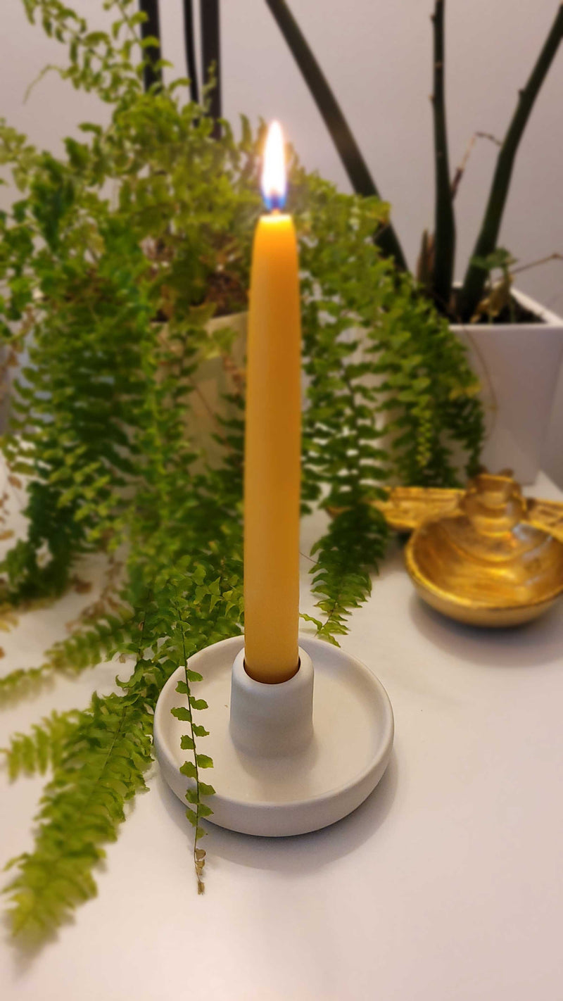 Nordic - Hygge style Ceramic Candlestick Holder by Eastvan Bees