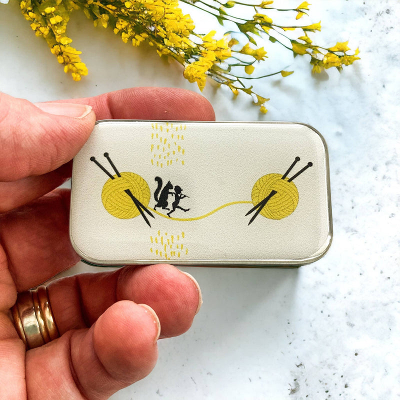 Yarn Ball Stitch Marker Tin by Firefly Notes