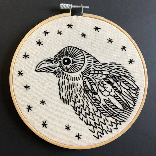 Raven - Nevermore Complete Embroidery Kit by Hook, Line & Tinker