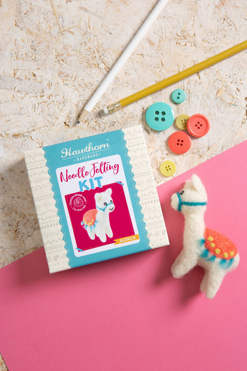 Alpaca Mini Needle Felting Kit | Beginners Craft Kit by Hawthron Handmade