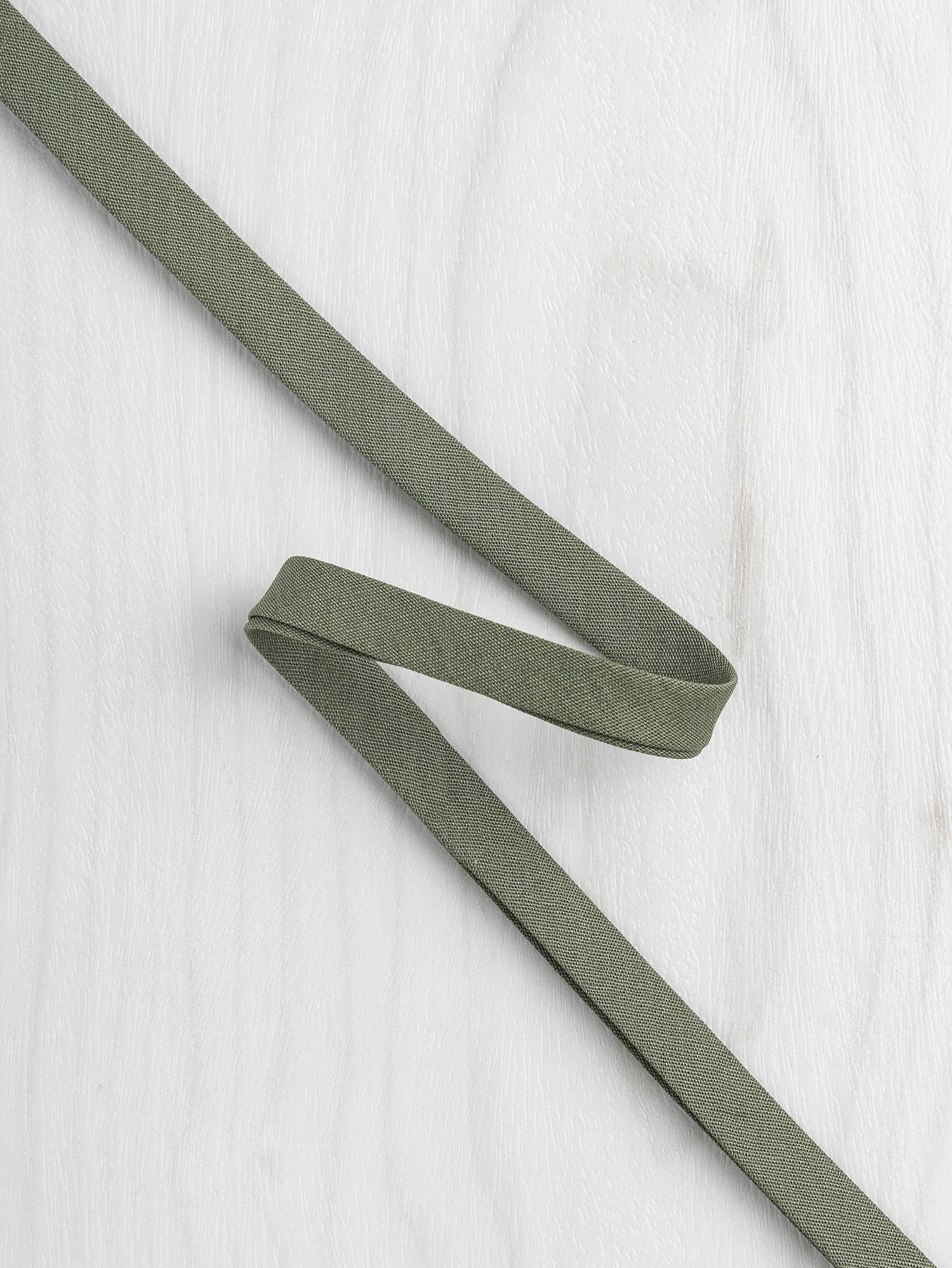 Double-Fold Cotton Poplin Bias Tape - 10 mm (3/8") wide - Olive by Core Fabrics