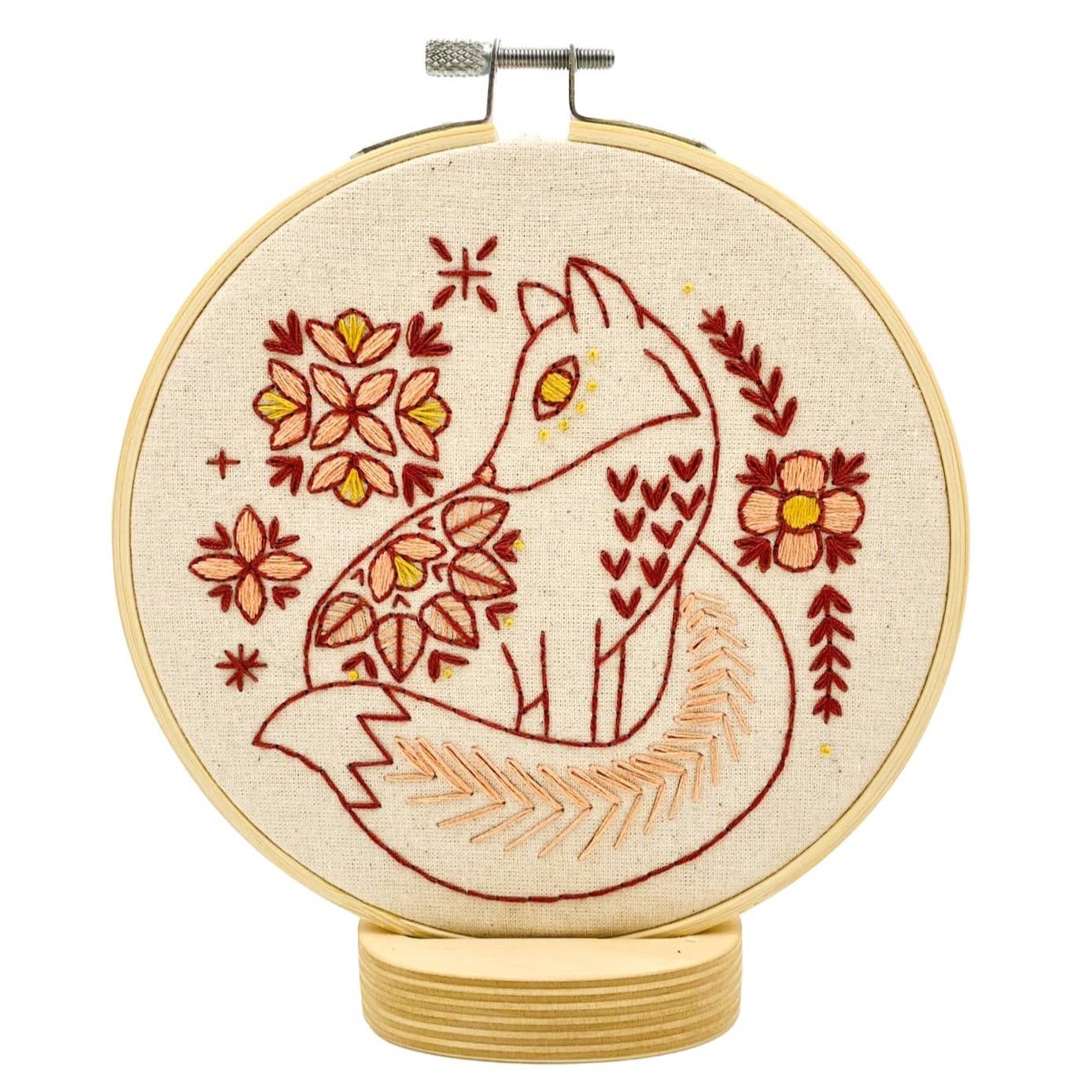 Folk Fox Complete Embroidery Kit by Hook, Line & Tinker