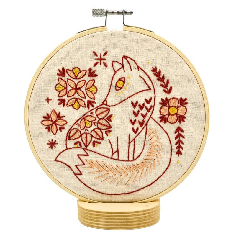 Folk Fox Complete Embroidery Kit by Hook, Line & Tinker