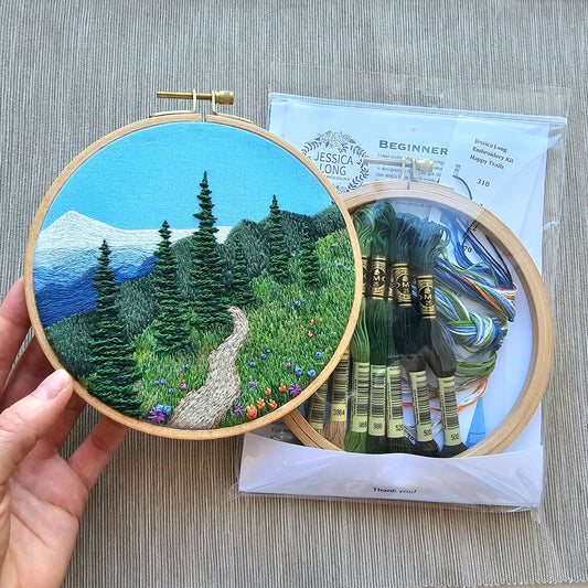 "Happy Trails" Landscape Embroidery Kit by Jessica Long Embroidery