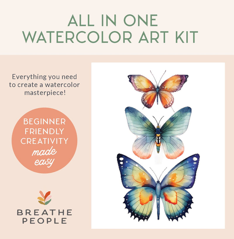 All-In-One Beginner Watercolour Kit - Butterflies
