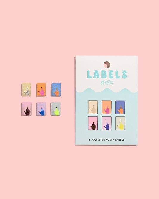 Middle Finger Mini Hands Woven Labels