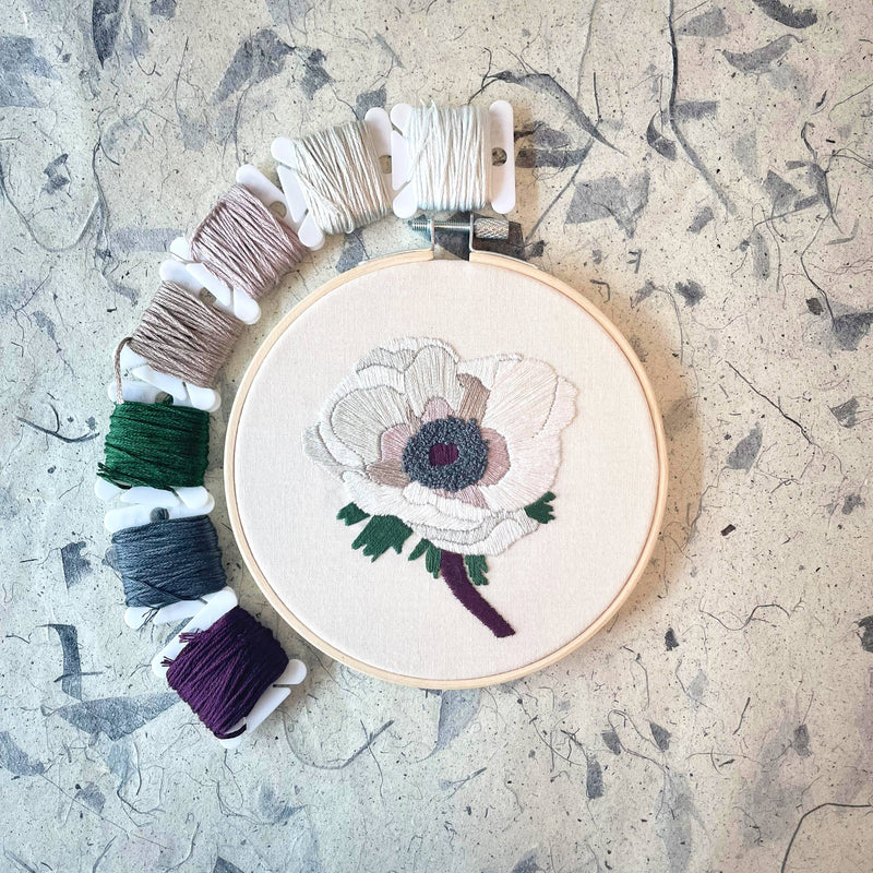 DIY Embroidery Kit - Anemone (5")