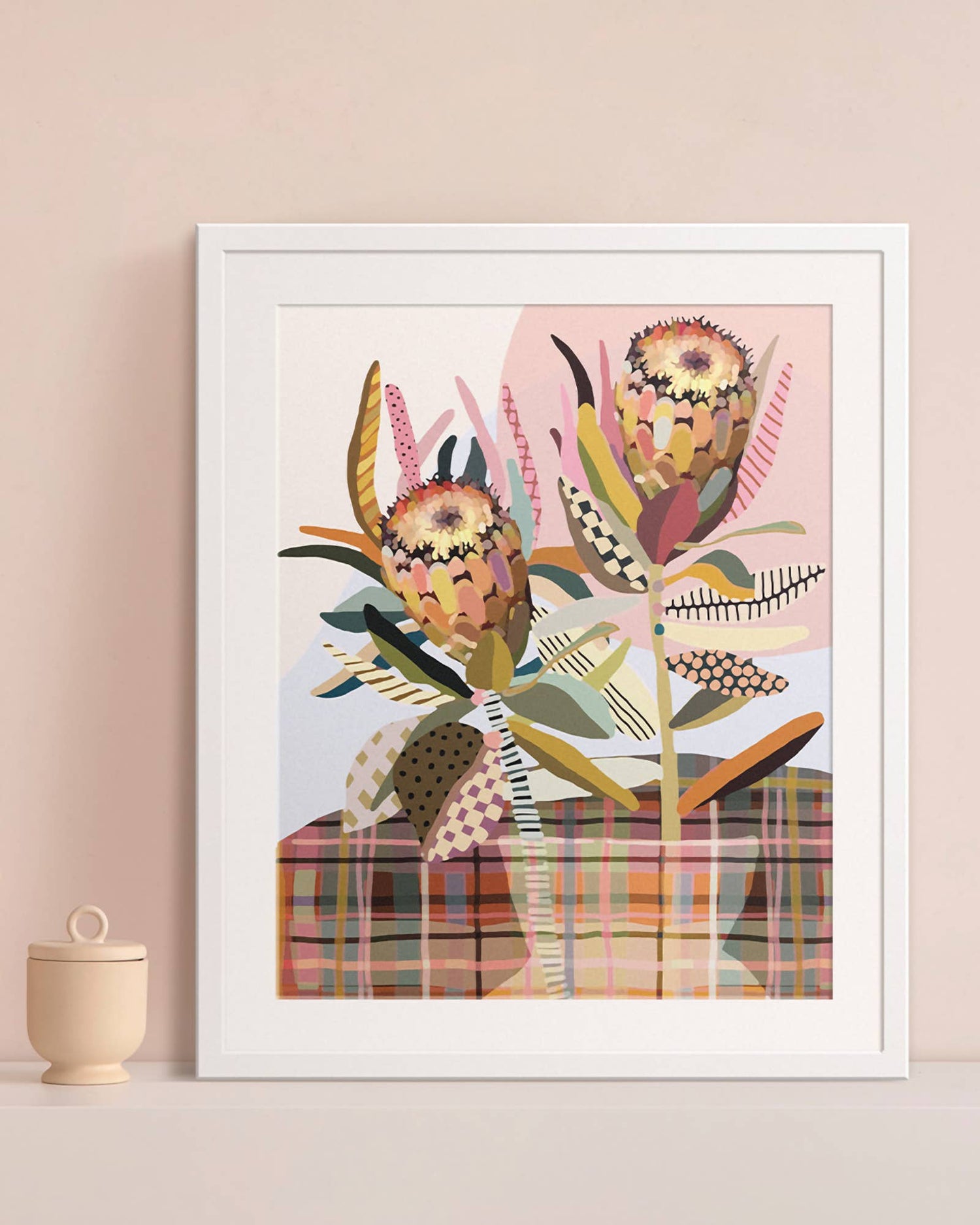 Paint by Numbers Kit & Canvas "Two Protea" by Bec Rosenthal of Studio Speckles