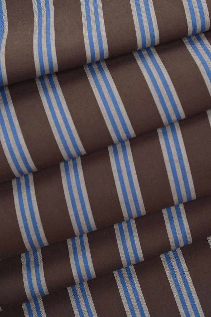 "Weave Line Oat Chocolate" Fabric