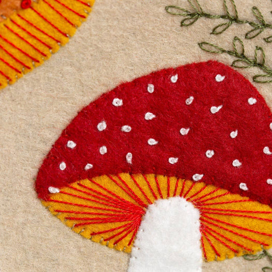 Toadstool Appliqué Hoop Craft Kit by Corinne Lapierre