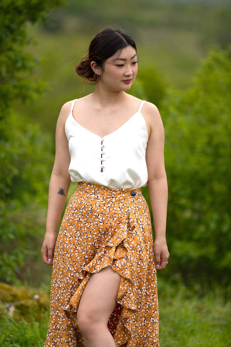 Yellow Curry Pinea Viscose Twill Fabric by Eglantine et Zoé