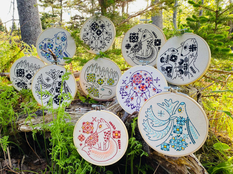 Folk Fox Complete Embroidery Kit by Hook, Line & Tinker