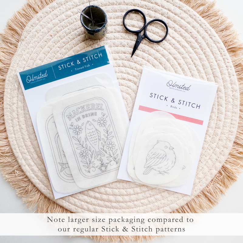 Tinned Fish Embroidery Stick and Stitch Patterns