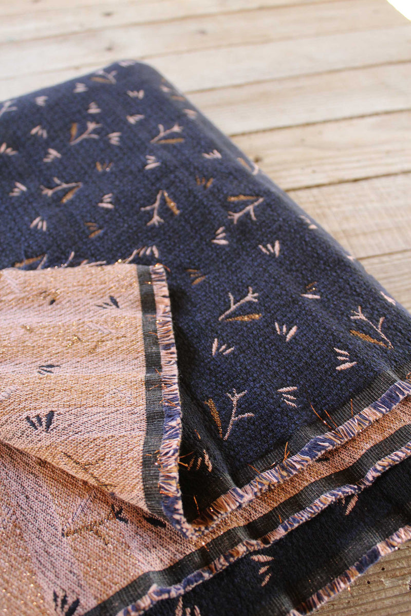 Blue Ramo Jacquard Fabric