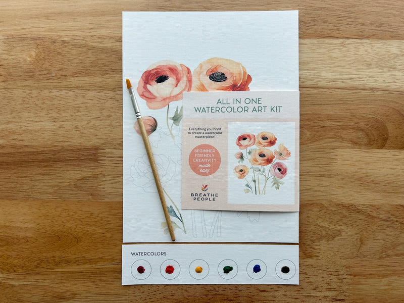 All-In-One Watercolour Kit - Ranunculus Blooms