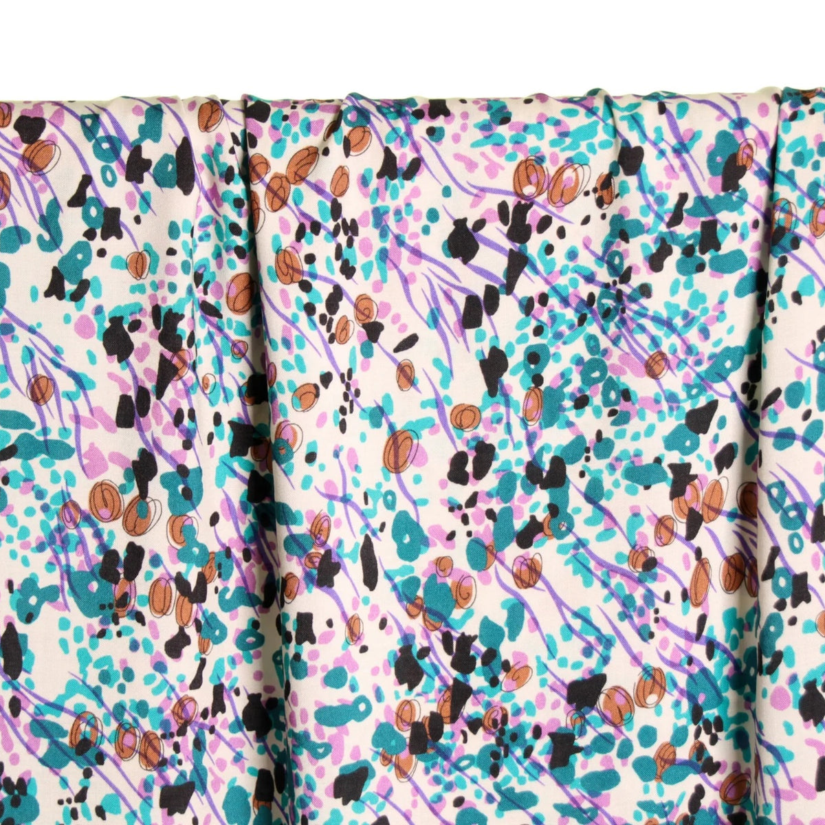 Off-White Viscose with Small Paint Print by Atelier Jupe