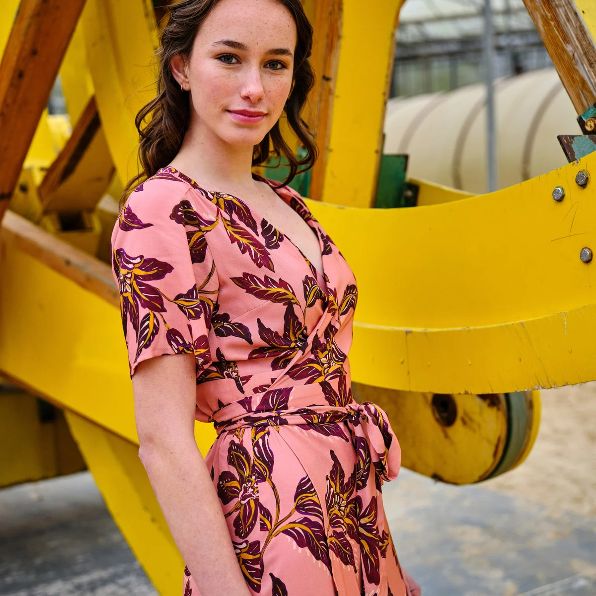 Warm Pink Viscose Floral by Atelier Jupe
