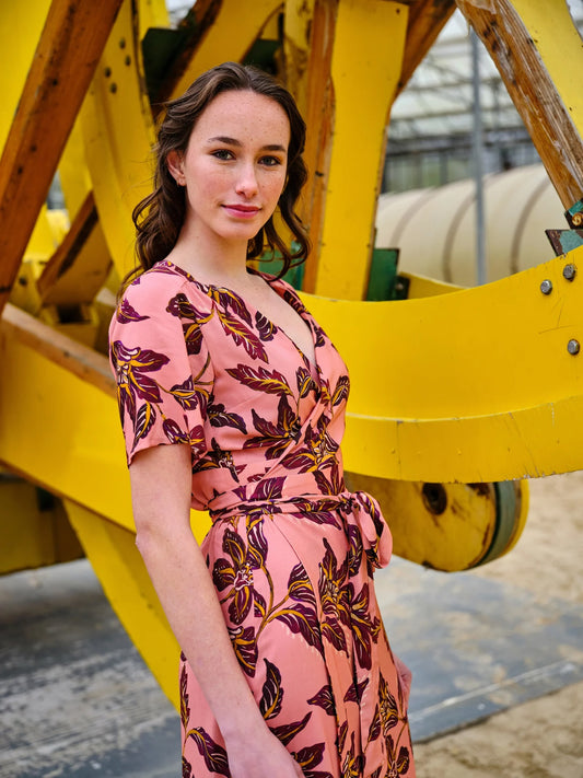 Warm Pink Viscose Floral by Atelier Jupe